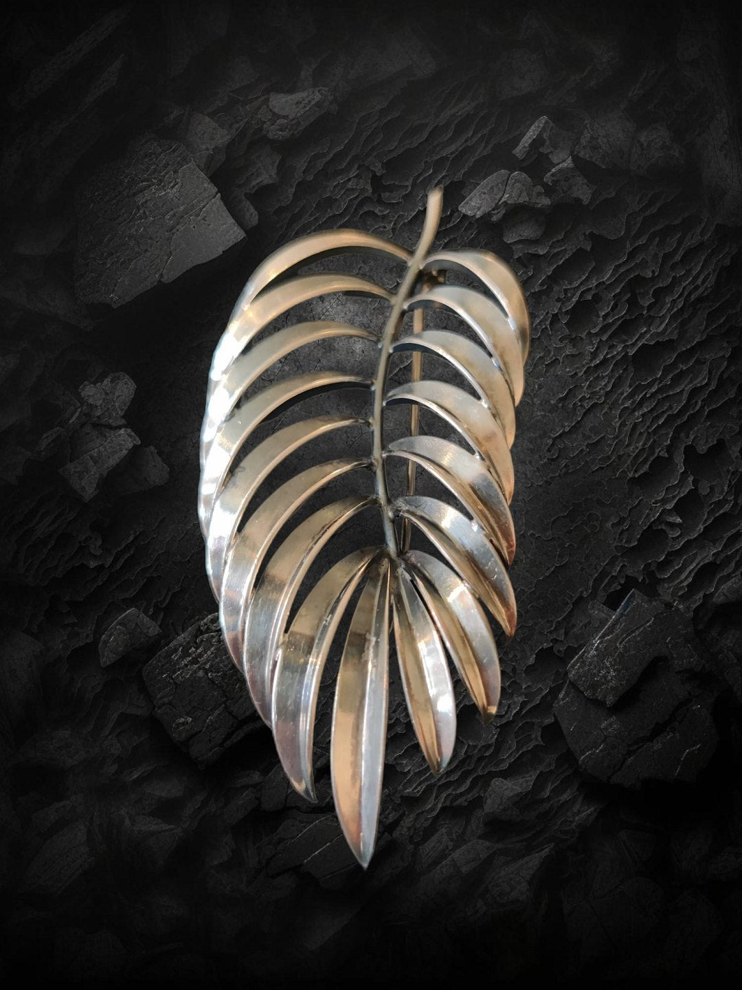 Anton Michelsen sterling silver brooch leaf branch