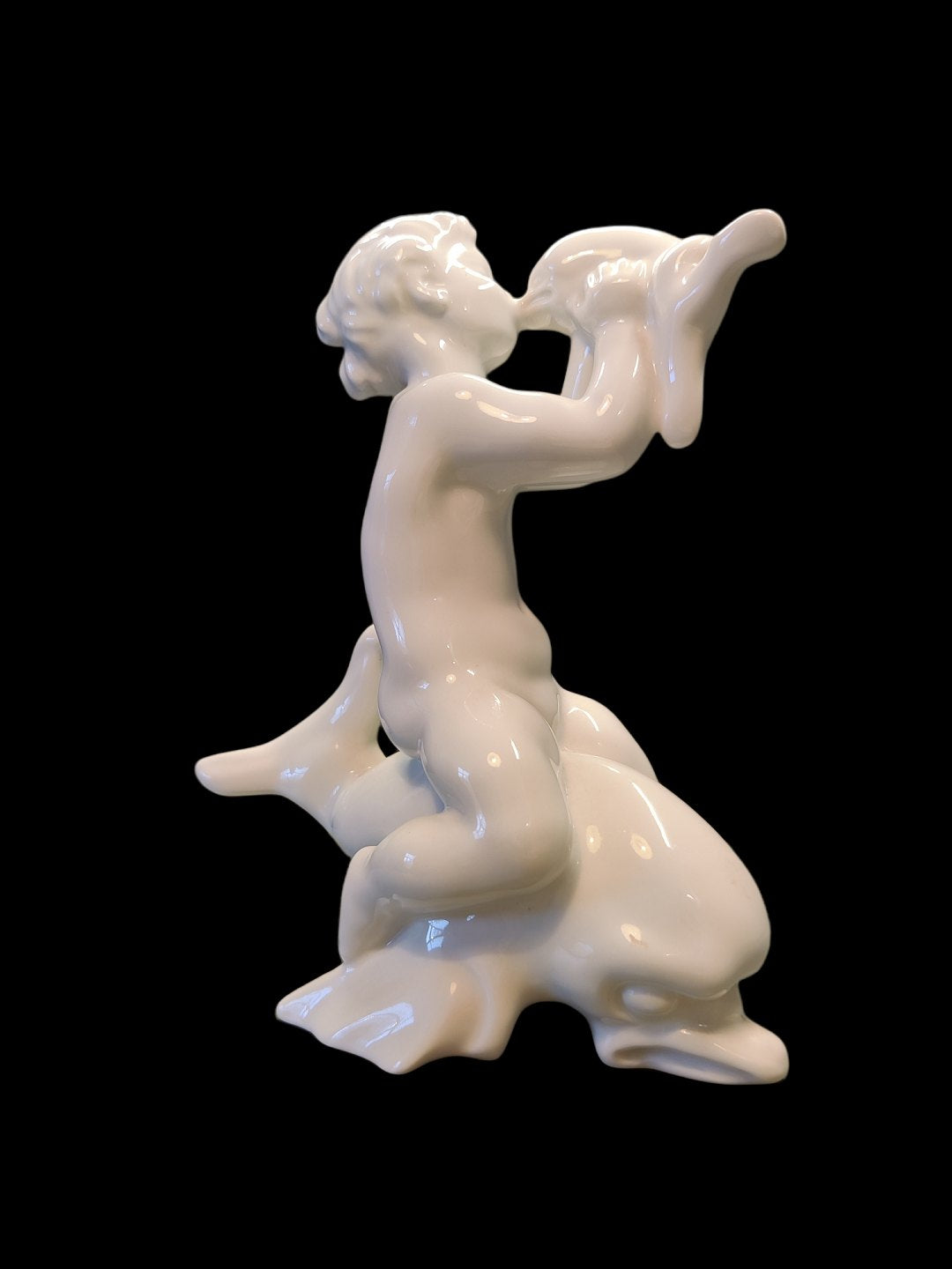 B&G figurine 4061 Girl kissing dolphin 20 x 17 cm Kai Nielsen