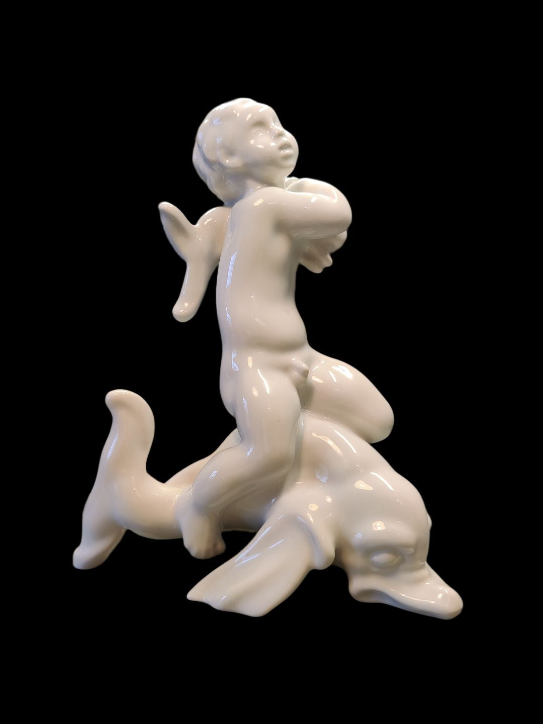Bing & Grøndahl Figurine Boy on the Back of a Dolphin No 4058
