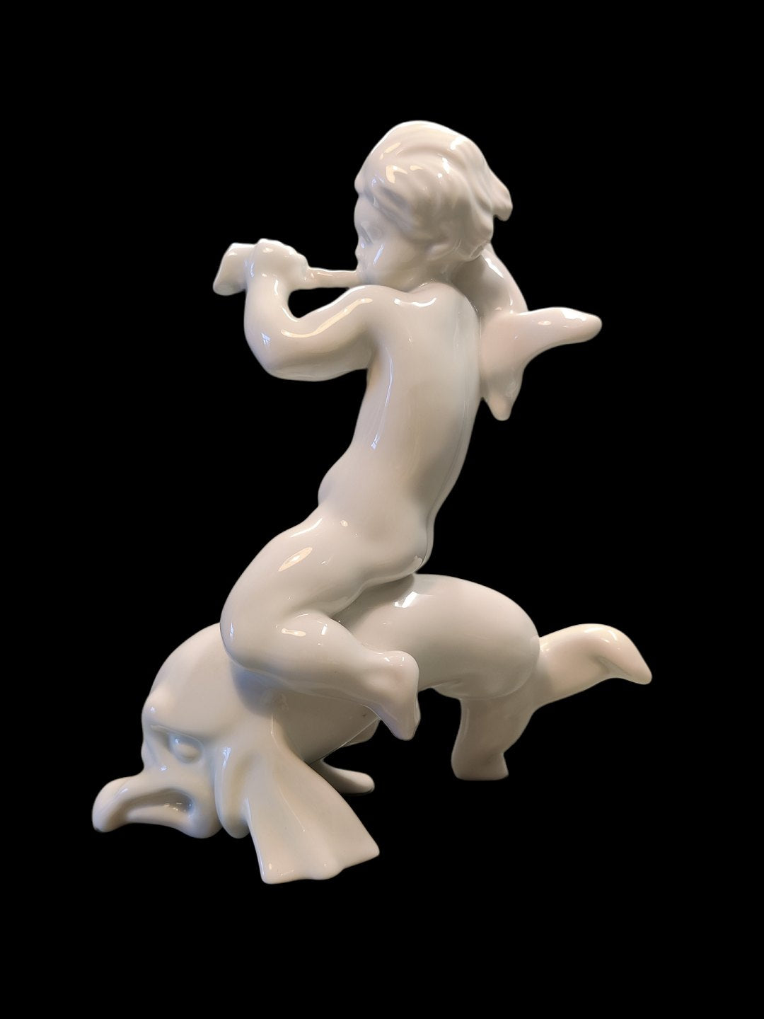 Bing & Grøndahl Blanc de Chine Figurine Girl on the Back of a Dolphin No 4059