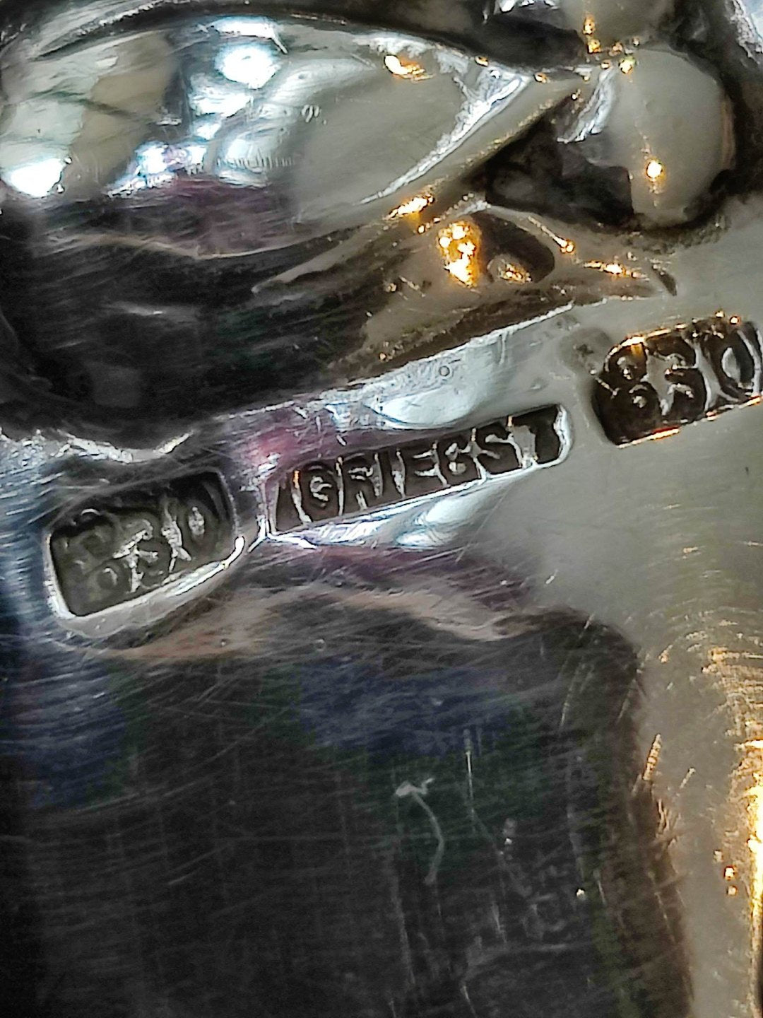 Griegst - 830 silver. napkin ring. Exceptionally good condition. "Mikah"; "who is like God?"