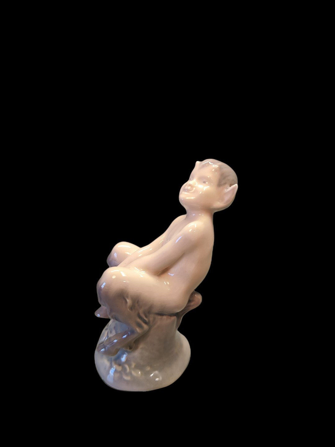 Royal Copenhagen Figurine Faun on Tree Stump No 1738
