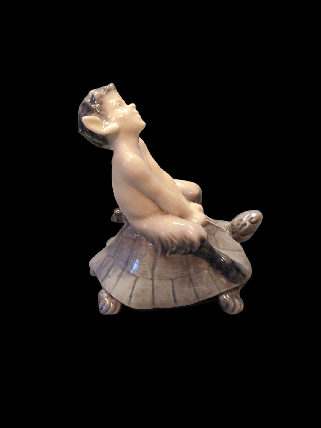 Royal Copenhagen Figurine of Faun on Turtle No 858
