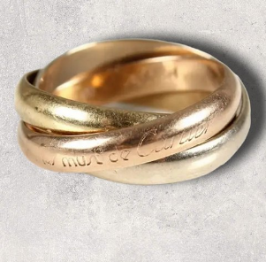Must de Cartier Trinity ring. White,rose og yellow gold. 18 karat str 47-48